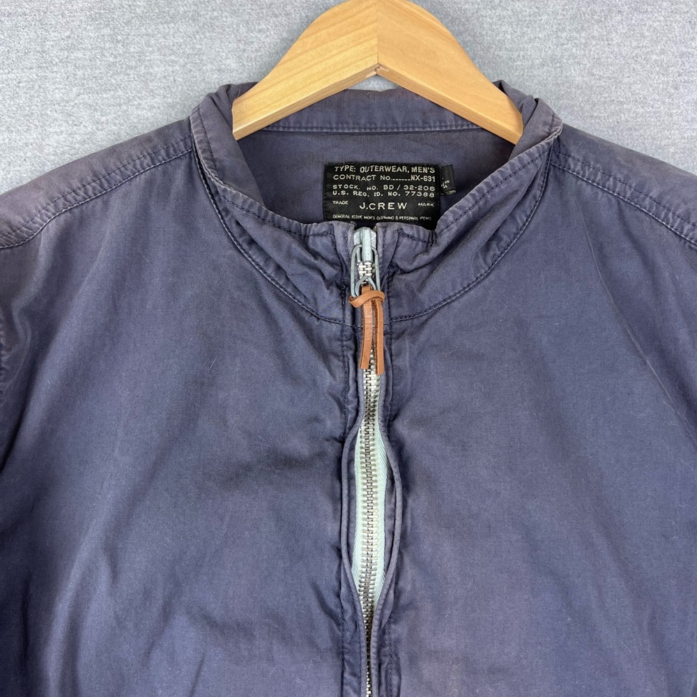 J.Crew Mens Military Style Full Zip Jacket Navy Blue Large Victura Jacket